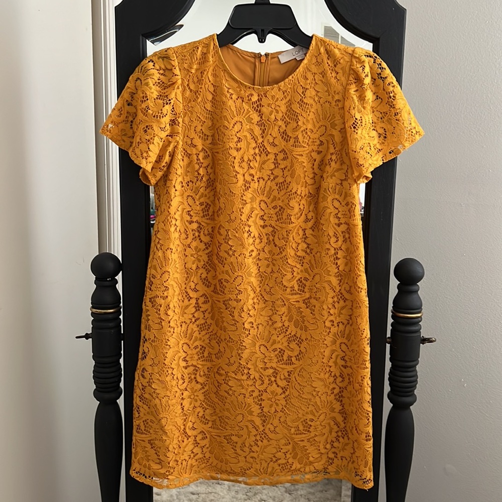 Yellow Lace A Line Dress